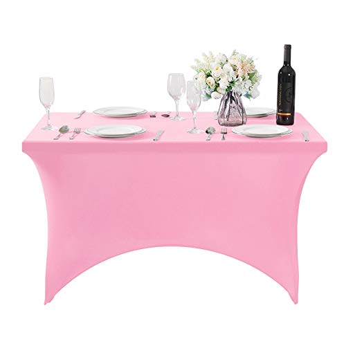 Spandex Table Cover for 4FT or 6ft or 8ft Table Universal Fitted Stretch Tablecloth for Party