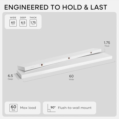 60 Inch Floating Shelves (3 Count)