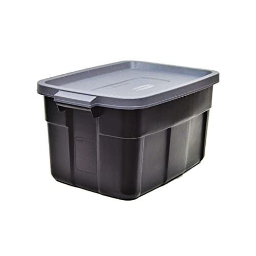 Roughneck Tote 31 Gallon Stackable Storage Container with Stay Tight Lid & Easy Carry Handles (3 Count)