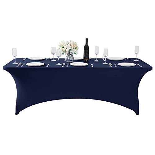 2Pack Spandex Table Cover for 6Ft or 4fT or 8ft Table Universal Fitted Stretch Tablecloth for Party