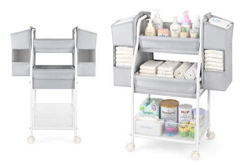 Rolling Utility Cart with Side Storage