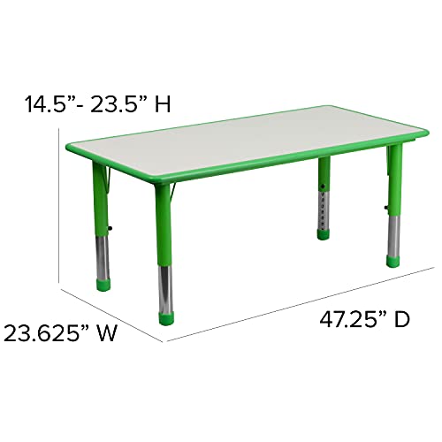 Green 47.25x23.5 Activity Table Set with 6 Chairs