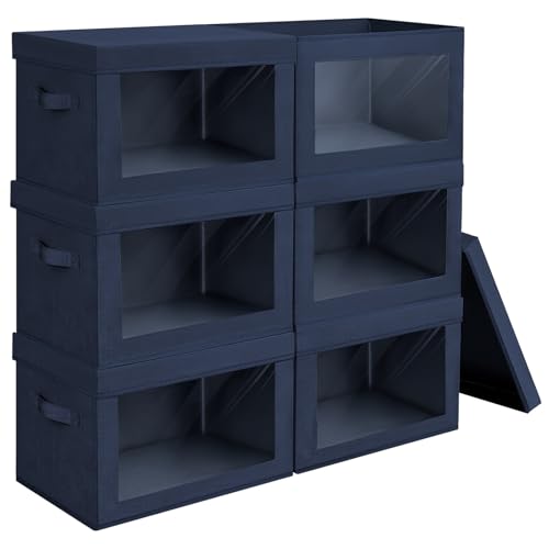 Stackable Storage Bins with Lids (6 Count)