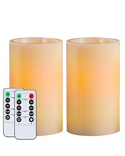Real Wax Flickering Flameless Candles Battery Operated (2 Count)