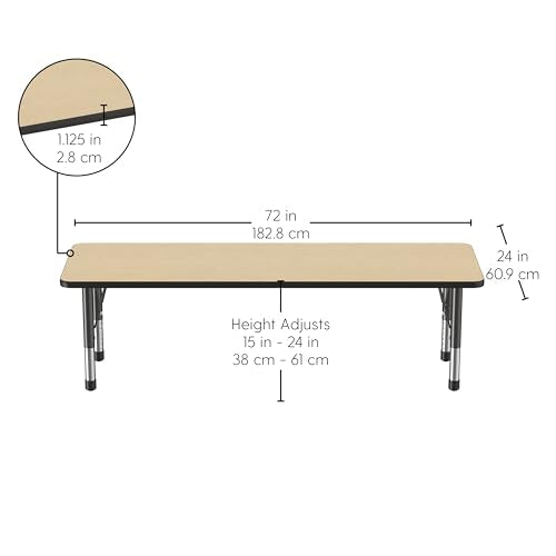 FDP 24" x 72" Rectangle Table with Chunky Legs