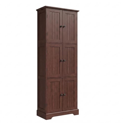 63.2" Tall Bathroom Storage Cabinet with 6 Doors