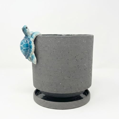 Ceramic Plant Pot with Cute Resin Figure for Idoor Plants