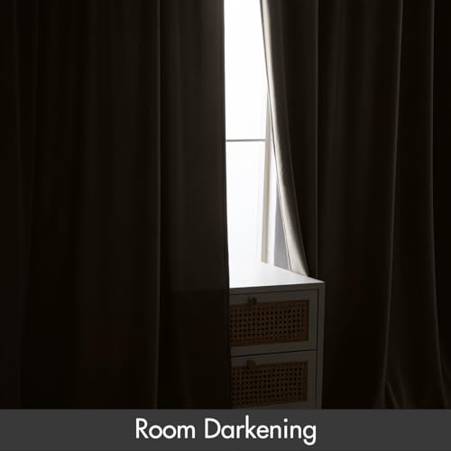Taupe Blackout Velvet Curtains Drapes 108 Inch Long 52"x108" Bedroom (2 Count)