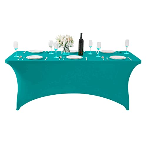 2Pack Spandex Table Cover for 6Ft or 4fT or 8ft Table Universal Fitted Stretch Tablecloth for Party (2 Count)