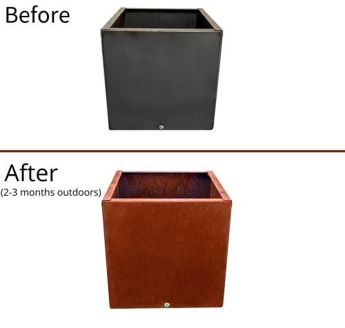 Corten Steel Cube Outdoor Planter Box