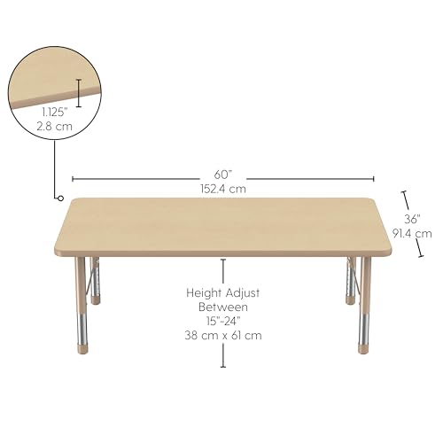 FDP 36" x 60" Rectangle Table with Chunky Legs