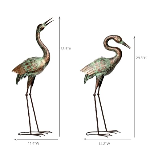 Metal Heron Garden Statue Life