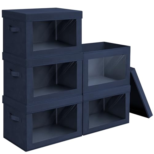 Stackable Storage Bins with Lids (5 Count)