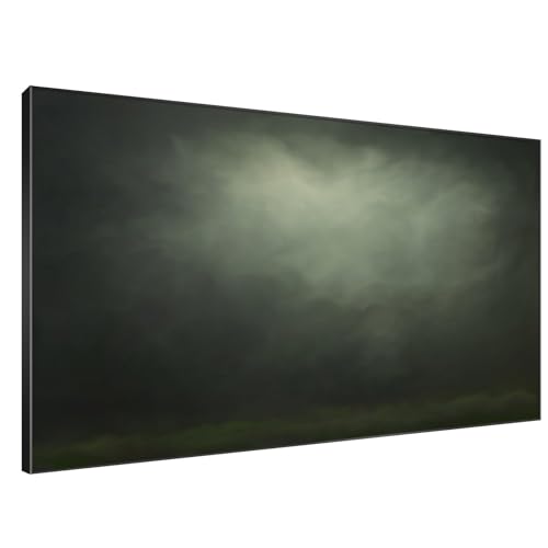 46"x72" Extra Large Framed Wall Art Moody Green Abstract Cloudscape
