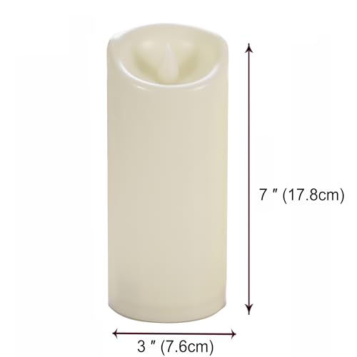 Outdoor Battery Operated Flameless LED Pillar Candles w (3 Count)