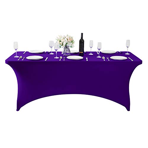 Spandex Table Cover for 8FT or 4ft or 6ft Table Universal Fitted Stretch Tablecloth for Party