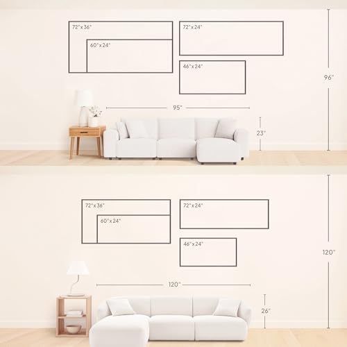 24"x46" Extra Large Framed Wall Art Golden Valley Light Landscape Illustration for Home Living Room Bedroom Decor