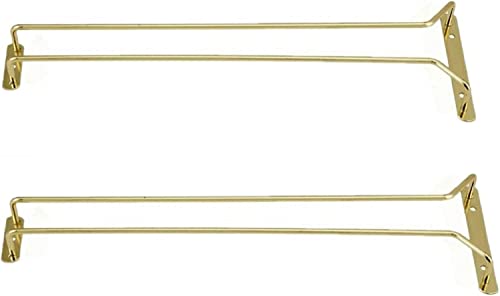 16 Inch Wine Glass Rack Brass Finish Set of 2 (2 Count)