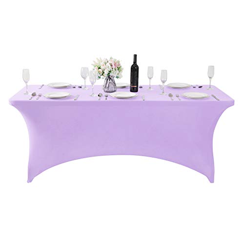 Spandex Table Cover for 6Ft or 4fT or 8ft Table Universal Fitted Stretch Tablecloth for Party