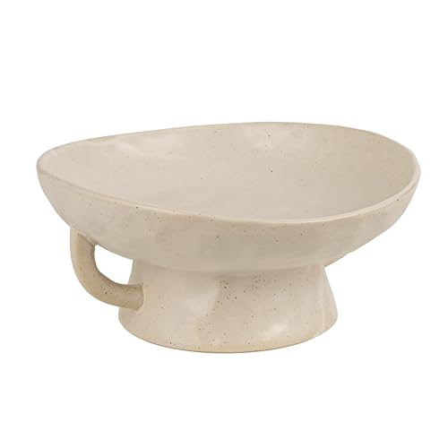 Stoneware Footed Pedestal Bowl with Handles