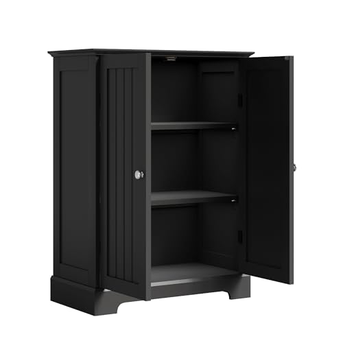 Bathroom Floor Cabinet with 2 Doors and Adjustable Shelves