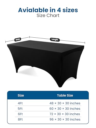 Spandex Table Cloth 4 Pack [4FT (4 Count)
