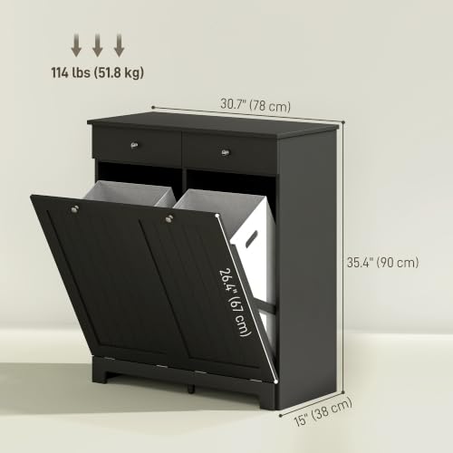 Laundry Cabinet with 2 Removable Baskets