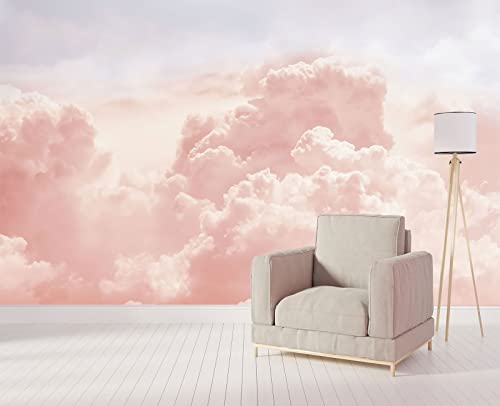 Pink Clouds wall Mural Wallpaper for Bedroom 178" x 117" (144.6 Sq Ft)