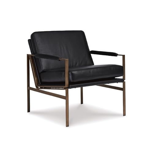 Puckman Modern Black Leather Accent Chair