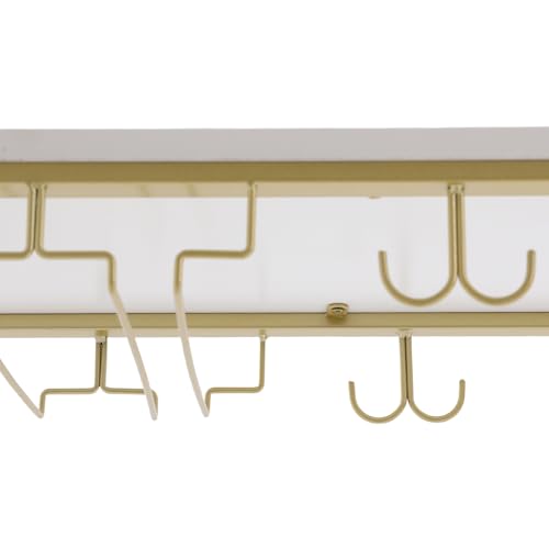 Industrial Wall Mounted Wine Rack with Glass Holder Shelf