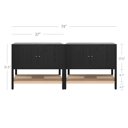 Meads Mid Century Modern Cabinet or TV Stand with Doors (2 Count)