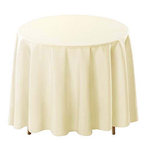 120 Inch Ivory Tablecloths for Round Tables