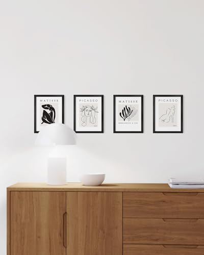 Premium Aluminum 6x8 Black Picture Frames (4 Count)