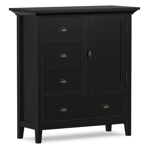 Redmond 39" Wide Solid Wood Storage Cabinet in Black