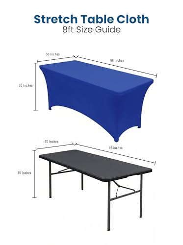 Spandex Table Cloth 2 Pack [8FT (2 Count)