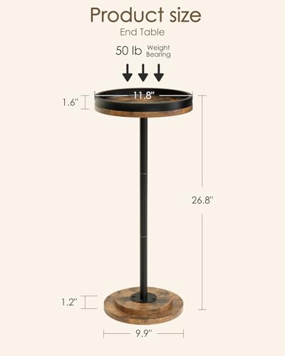 Drink Table Round Side Table for Small Spaces