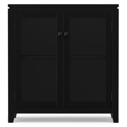 Cosmopolitan 30" Wide Solid Wood Storage Cabinet in Black