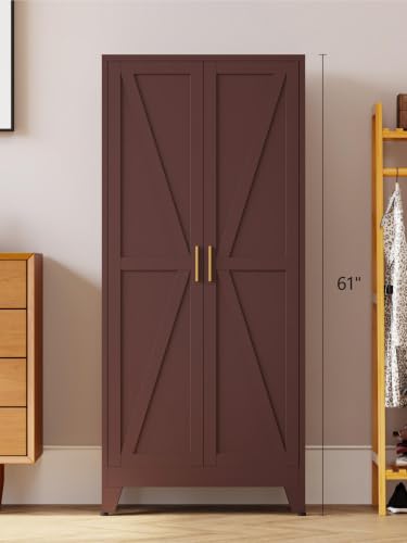 61" Tall Farmhouse Metal Pantry Cabinet