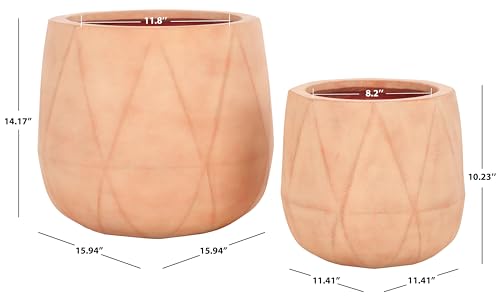 Outdoor Collection Kane Terracotta Cement Ficonstone Planter Pot Set of 2