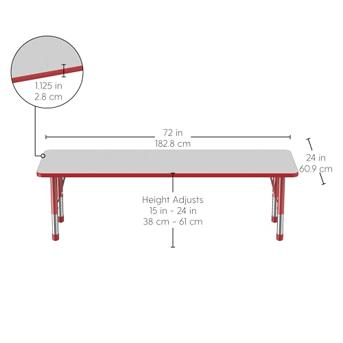 FDP 24" x 72" Rectangle Table with Chunky Legs