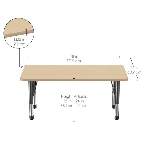 FDP 24" x 48" Rectangle Table with Chunky Legs
