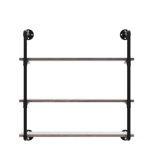 Industrial Pipe Shelves With Wood Planks