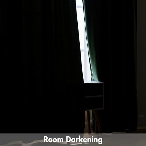 Olive Green Blackout Velvet Curtains Drapes 84 Inch Long 66"x84" (2 Count)