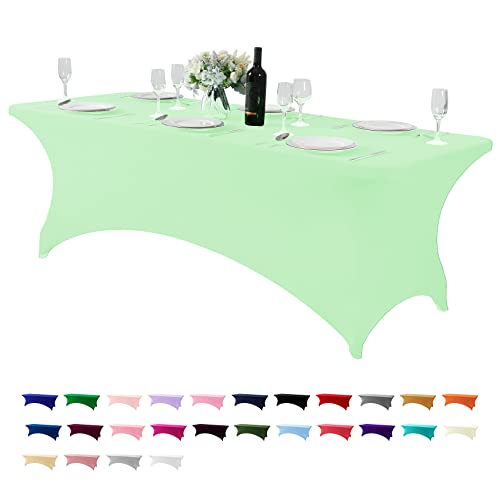 Spandex Table Cover for 8FT or 4ft or 6ft Table Universal Fitted Stretch Tablecloth for Party