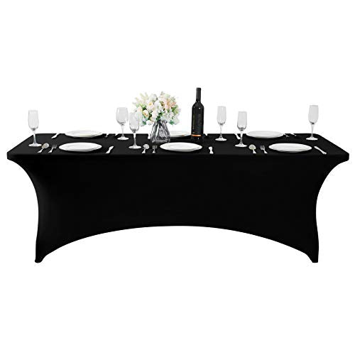 2Pack Spandex Table Cover for 8FT or 4ft or 6ft Table Universal Fitted Stretch Tablecloth for Party (2 Count)