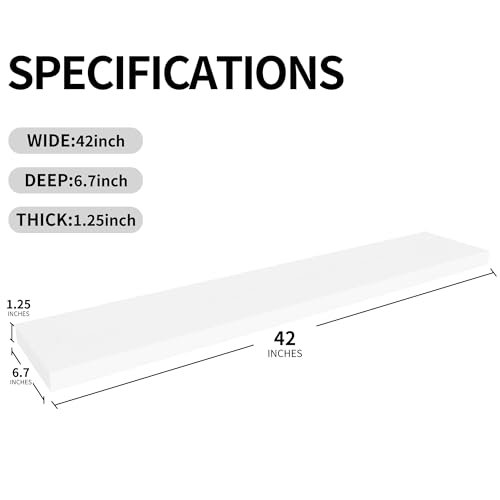 Wood Floating Shelves for Wall 42 inch Set of 2