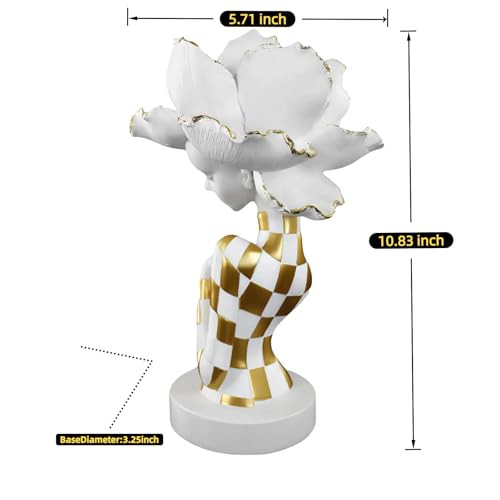 White and Gold African Woman Sculpture