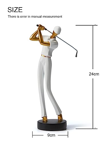 Golfer Figurine Statue Golf Sculpture Modern Home Decor 9.4 Inch