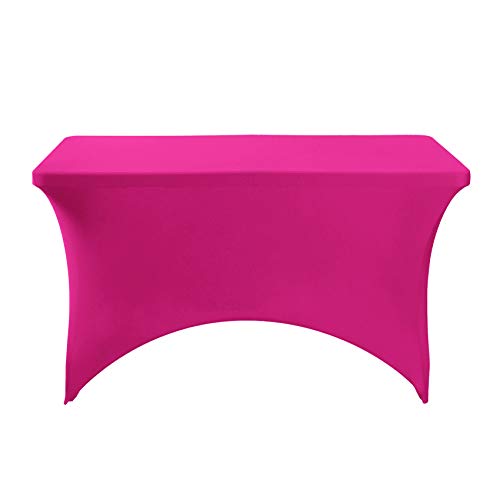 Spandex Table Cover for 4FT or 6ft or 8ft Table Universal Fitted Stretch Tablecloth for Party