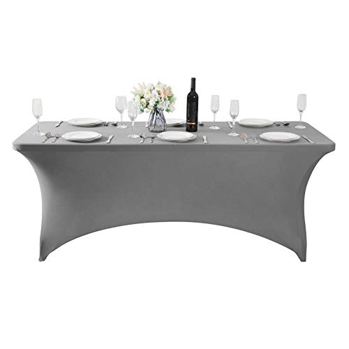 Spandex Table Cover for 6Ft or 4fT or 8ft Table Universal Fitted Stretch Tablecloth for Party